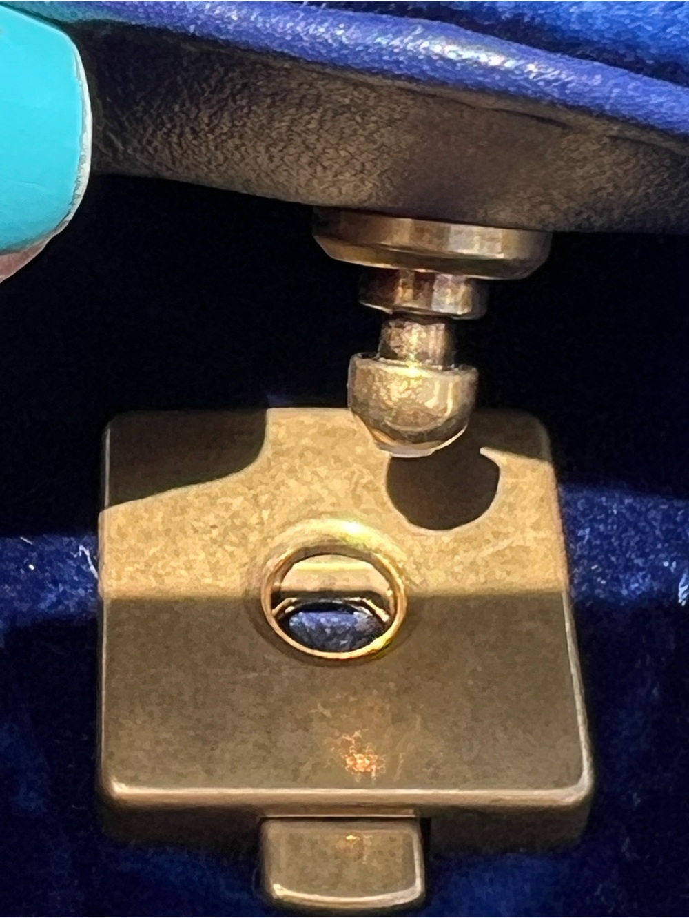 GUCCI GG Marmont Velvet Cobalt Blue Medium Shoulder Bag with duster and cards - Picture 9 of 15